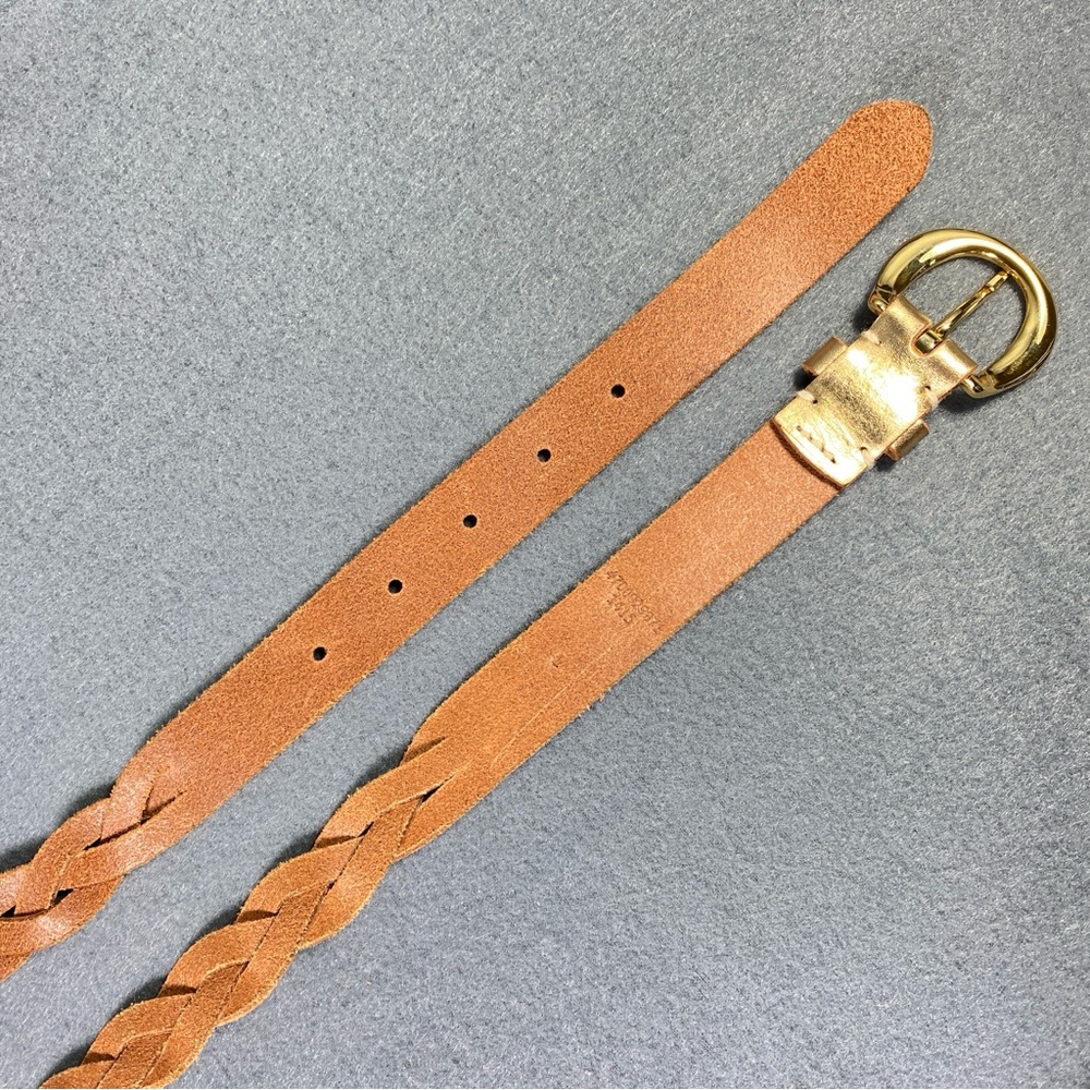 Lauren Ralph Lauren Women's Belt Sz L, Metallic Gold Leather w/Gold-tone Buckle - Picture 8 of 16